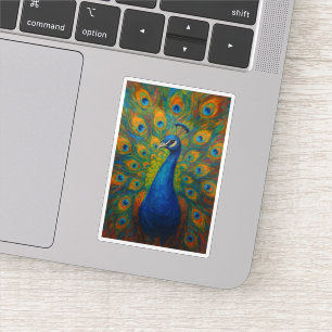 Adesivo Pavão em Aquarela