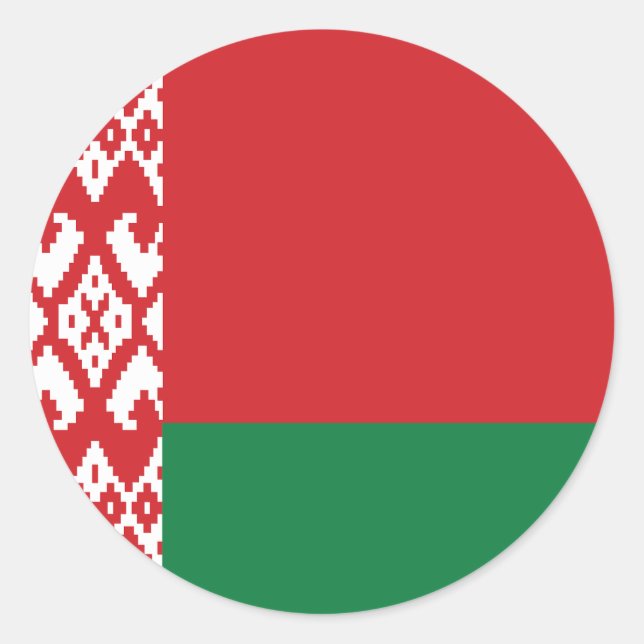 Adesivo Pavilhão Bielorrússia Clássico Redondo (Frente)