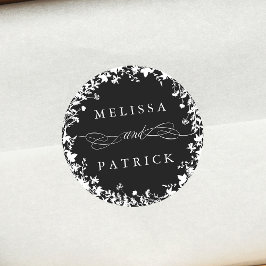 Adesivo Pavimento de Flores Brancas Silhueta Preto