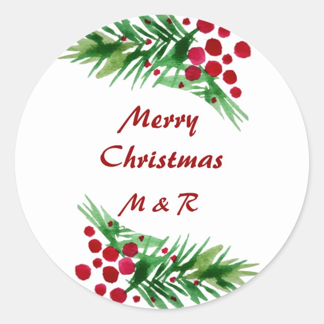 Adesivo Pavimento De Pinheiros Com Aquarela Pintada À Mão, (Frente)