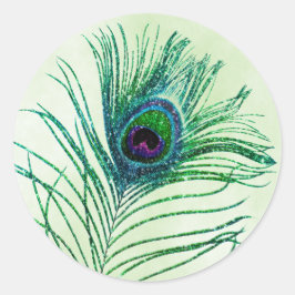 Adesivo Pavock Feather Green Glitter