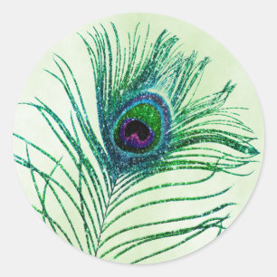 Adesivo Pavock Feather Green Glitter