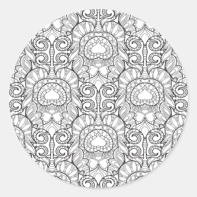 Adesivo Pavock Feather Pattern Doodle (Frente)