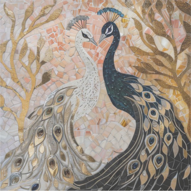 Adesivo Pavões Bonitos Dourado Glam   (Frente)