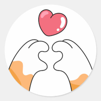 Adesivo Paw Love: Cute Cat Paws Illustration