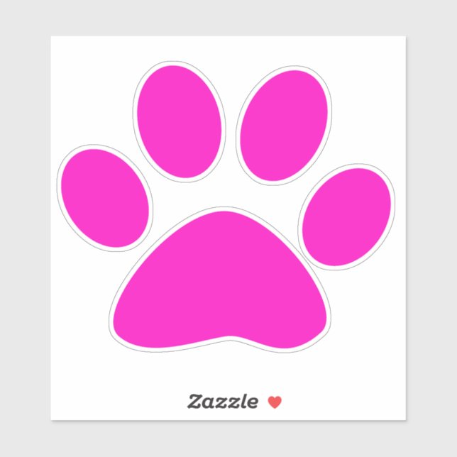 Adesivo Paw Prints Pattern Custom Cute Hot Pink (Folha)