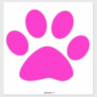 Adesivo Paw Prints Pattern Hot Pink Custom Cute