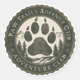 Adesivo Paw Trails Adventure Club — Vintage Crachá Sticker