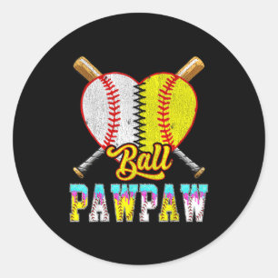 Adesivo Pawpaw de ambos sorvete de beisebol softball de me