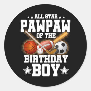 Adesivo Pawpaw Estrela de Basquete de Futebol do Menino do
