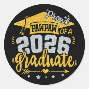 Adesivo Pawpaw Orgulhoso De Um Graduado De 2026 Graduado S