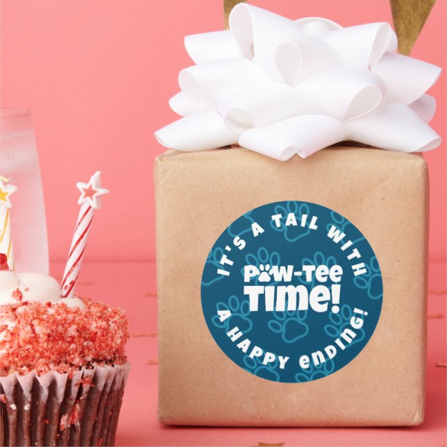 Adesivo Pawprint Azul Bonito Pet Adotion Paw-tee! Hora (Festa)