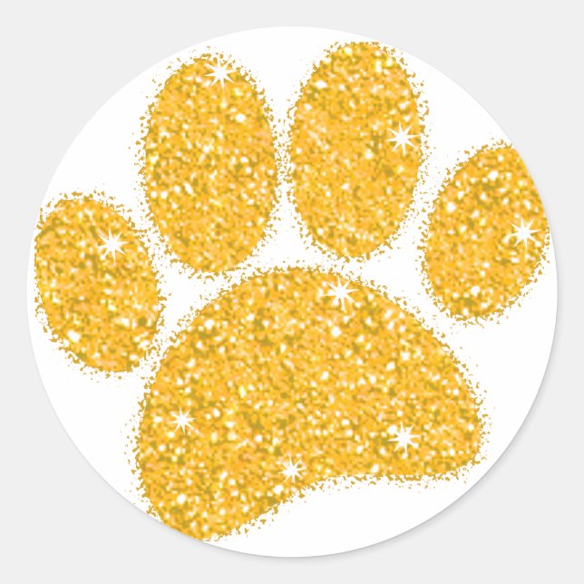 Adesivo Pawprint Cachorro Dourado (Frente)