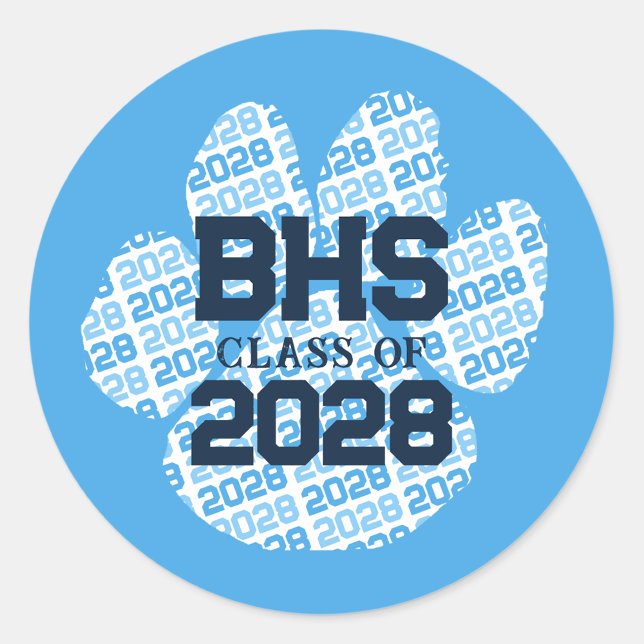 Adesivo Pawprint de Graduação do Ano Inicial da Escola de  (Criador carregado)