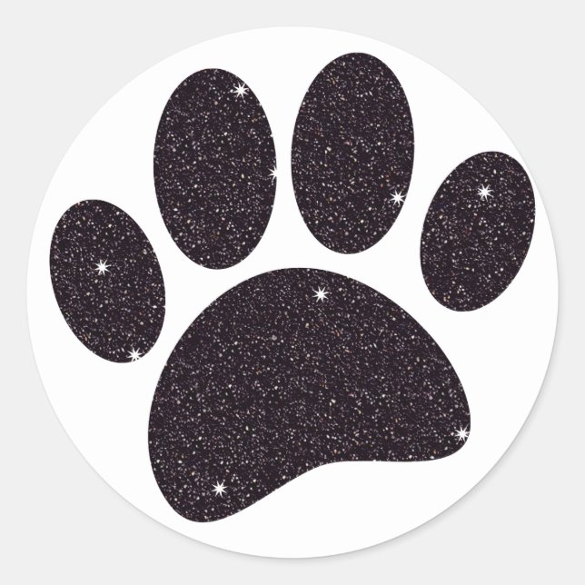 Adesivo Pawprint do Cachorro Negro (Frente)