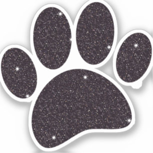 Adesivo Pawprint do Cachorro Negro