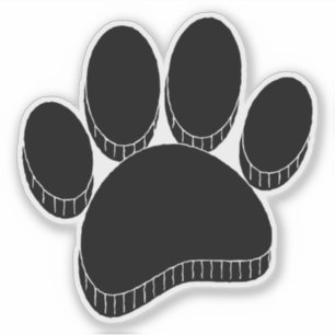 Adesivo Pawprint Preto Desenho Personalizado na Mão