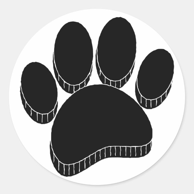 Adesivo Pawprint Preto Desenho Personalizado na Mão (Frente)