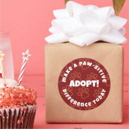 Adesivo Pawprint Vermelho Bonito Faz uma Diferença em Paw!