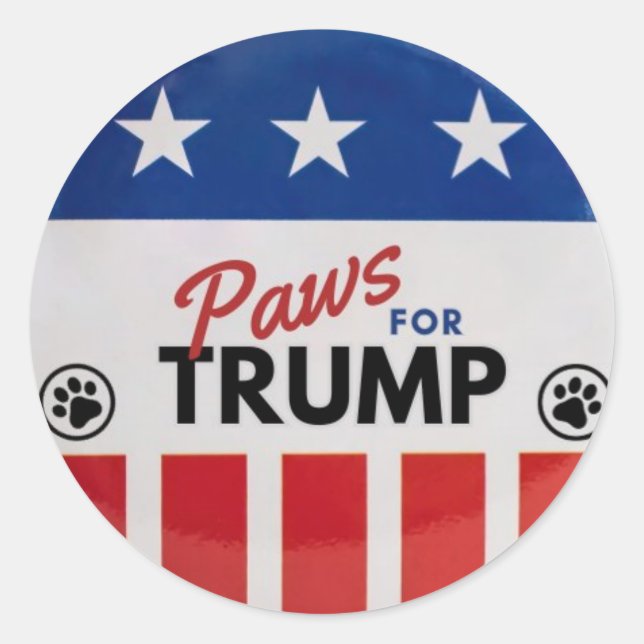 Adesivo "Paws for Trump" Logo Sticker Red, White e Blue (Frente)