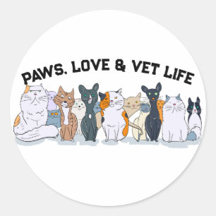 Adesivo Paws, Love & Vet Life