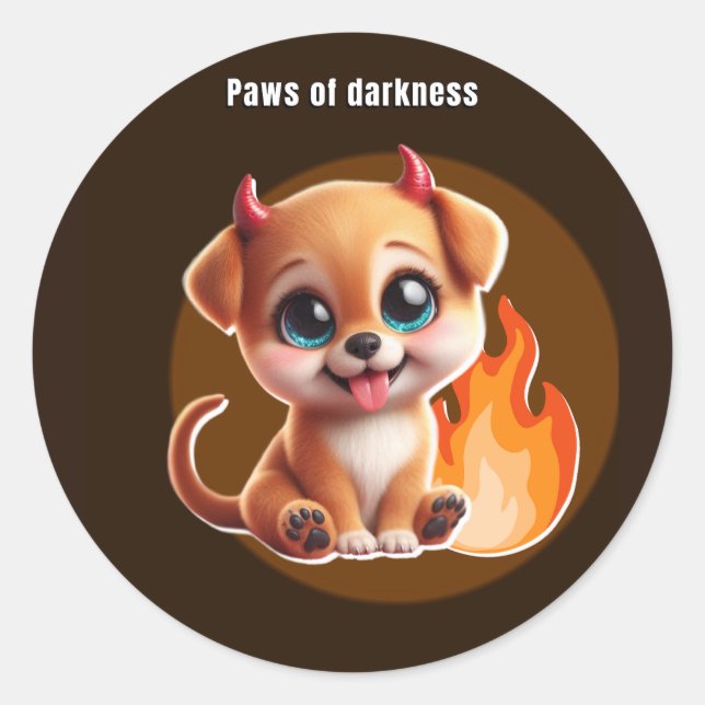 Adesivo Paws of Darkness Fire Glow Dog Sticker – Dark  (Frente)