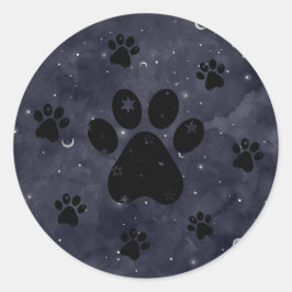 Adesivo Paws Star e Crescent Moons Blue Watercolor