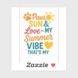 Adesivo Paws, Sun & Love – Summer Vibes for Pet Lovers