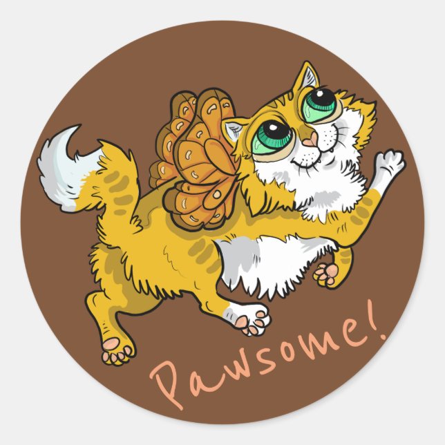 Adesivo Pawsome Gato Fada! (Frente)