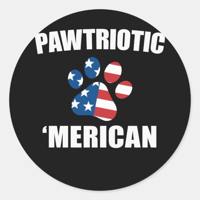 Adesivo Pawtriotic Merican Dog Cat Paw USA Flag (Frente)