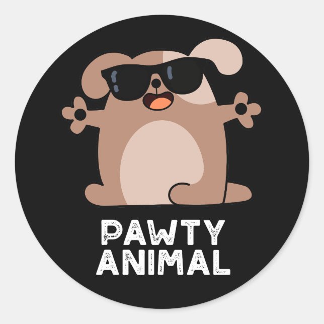 Adesivo Pawty Animal Funny Party Cachorro Escuro BG (Frente)