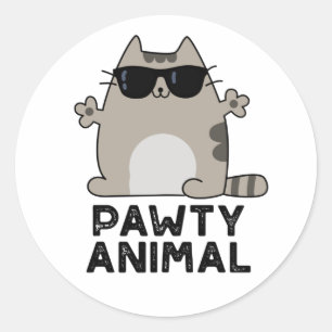 Adesivo Pawy Animal Funny Party Cat Pun