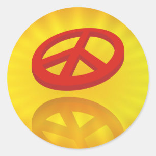 Adesivo Paz 3D/radial amarelo da reflexão  