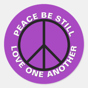 Adesivo Paz Ainda Se Ama Um Ao Outro Roxo Brilhante