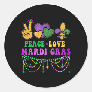 Adesivo Paz Ame Mardi Gras Com Miçangas E Fleur De Lis