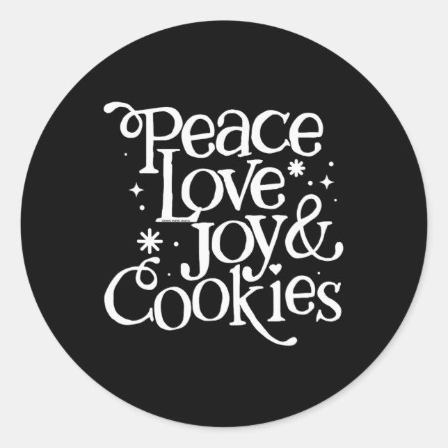 Adesivo Paz Amor Alegria E Cookies Natal (Frente)