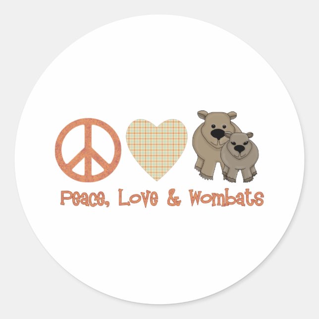 Adesivo Paz, Amor &amp; Wombats (Frente)