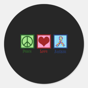 Adesivo Paz Amor Autismo Quebra-cabeça Sensibilização Home