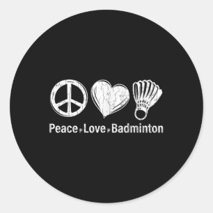 Adesivo Paz Amor Badminton Engraçado Esportes Jogador Trei