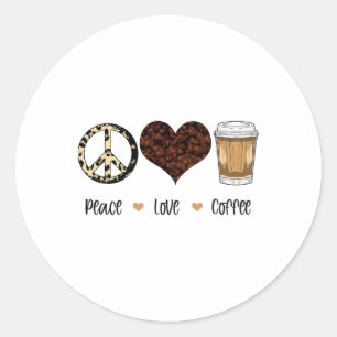 Adesivo Paz Amor Café outono Fall Season Ação de Graças