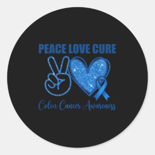 Adesivo Paz amor conscientização do cancro do cólon apoio