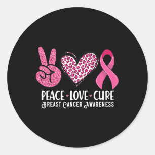 Adesivo Paz Amor Cura Cancer de Mama Sensibilização Guerre