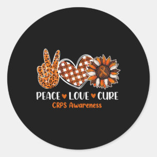Adesivo Paz Amor Cura Consciência CRPS Mês Guerreiro Orang
