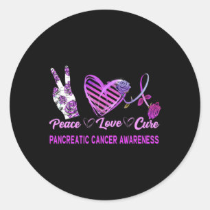 Adesivo Paz Amor Cura Consciência do Câncer de pâncreas 1