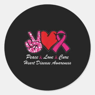 Adesivo Paz Amor Cura Conscientização Doenças Cardíacas Ch