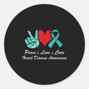 Adesivo Paz Amor Cura Conscientização Doenças Cardíacas Ch
