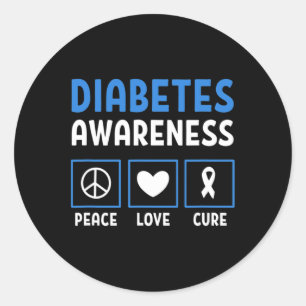 Adesivo Paz Amor Cura Diabetes Consciência 3