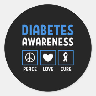 Adesivo Paz Amor Cura Diabetes Consciência 3