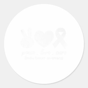 Adesivo Paz Amor Cura Tumor Cura Mês de Consciência Para O