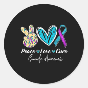 Adesivo Paz Amor Curta Prevenção Suicida Coração de Consci